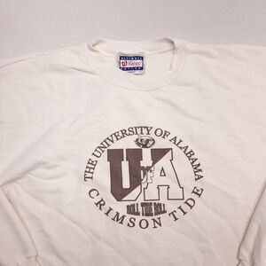 University of Alabama Long Sleeve Pullover Sweatshirt Mens Size Medium M White